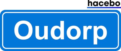 Hacebo - Plaatsnaam Sticker - 29x10 CM - Oudorp sticker - Verkeersborden sticker - grappige cadeaus - Oudorp