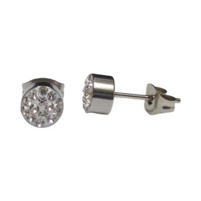 Aramat Jewels - Oorbellen - Zilverkleurige oorstekers met kristal -6mm