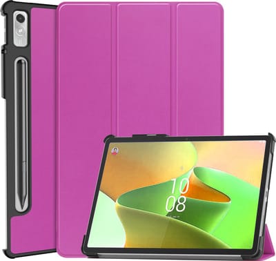 Hoesje Geschikt voor Lenovo Tab P11 Pro - Dun & Stevig - Trifold Bookcase - Hard Cover Case - Met Uitsparing Geschikt voor Lenovo Pen - Hardcover Book - Tablet Hoes - Paars