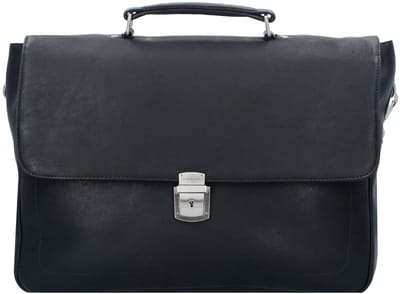 HAROLD'S Leren Business tas Laptoptas Campo Briefcase Lock Black Zwart