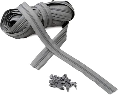 Doorlopende Nylon Ritssluiting op Rol - 10 Meter Maat 3# met 25 Schuivers