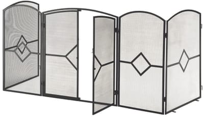 Extra Grote Heavy Duty Vuurscherm met Voordeur voor Open Haard en Houtkachel