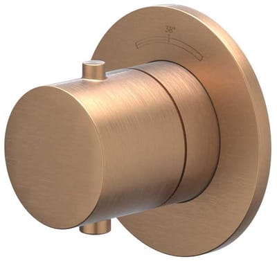 IVY Bond Afbouwdeel inbouwthermostaat symmetry met rond rozet Geborsteld mat koper PVD