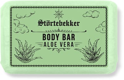 Störtebekker® Body Bar Aloë vera - Plasticvrije Vaste Zeep & Douchegel Heren - Natuurlijke & Duurzame Lichaamsverzorging - Vegan Bodywash met Sheaboter - 120g