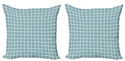 ABAKUHAUS Kussenhoes Set – 2x45x45 cm – Dubbelzijdig bedrukt – Rits – Turkoois