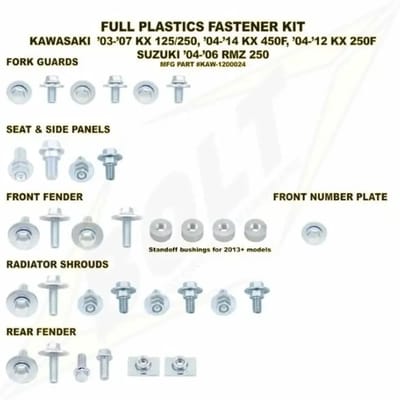 Compleet plastic motorbevestigingsset Bolt Kawasaki KX-F250/450