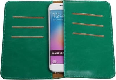 Groen Pull-up Medium Pu portemonnee wallet voor Samsung
