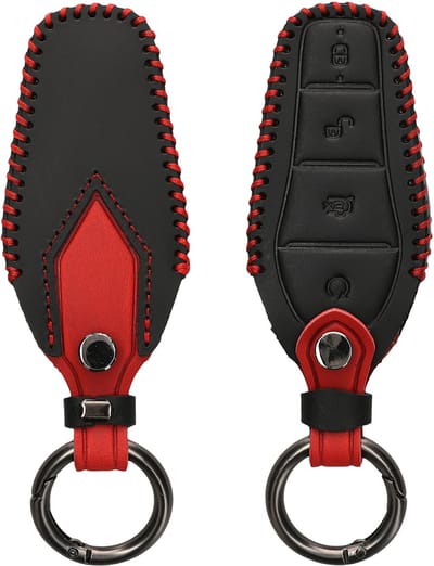 kwmobile autosleutel hoesje geschikt voor BYD Atto 3 / Sealion / Han / Tang / Dolphin / Seal - Autosleutel behuizing in mat zwart / rood