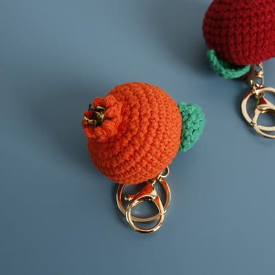Porte-clés au Crochet Design Carambole Unique Mignon Poupée Citron Porte-clés Tricoté Porte-clés au Crochet Fait Main Accessoires Personnalisés red