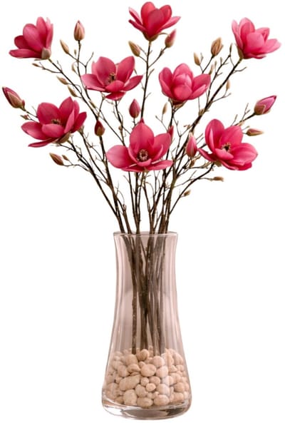 Mica Decorations Kunstbloemen Magnolia takken - 4x - 88 cm - roze - Kunst zijde - Boeket - stelen - siertakken