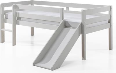 Vipack Halfhoogslaper Pino met glijbaan - 90 x 200 cm - wit
