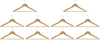 alpina Kledinghangers Hout – 5 Stuks – Houten Kleerhangers – Kledinghanger Set - Houtkleur