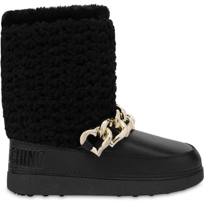 Moschino Heart Chain Snow Boots Black Größe: 35-36 | Stiefel Outlet | Damen | Weiß