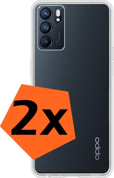 Hoes - 2 Stuks - Geschikt voor OPPO Reno 6 - Sterk & Shockproof - Case Siliconen - Back Cover - Telefoon Hoes - Transparant