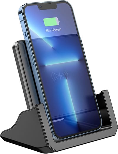 Hoco Draadloze Oplader 15W - Inclusief Kabel en Handsfree Standaard - Snellader Pad met Telefoonhouder - Wireless Charger Station - Oplaadstandaard voor GSM