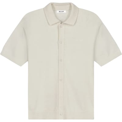 Olaf Linen Knitted Ss Polo Polos Off White M250702