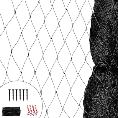 Dailygoods- Vijvernet 7,5 x 25 m - Fijnmazig Nylon - Vogelafweernet - Tuinnet - Zwembadnet - Inclusief 50 Kabelbinders - Vogelnet