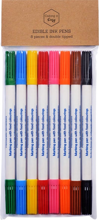 Caking it Easy ® - Eetbare inkt stiften - Set 8 kleuren