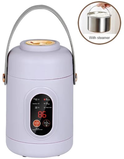 Rolu Rijstkoker – Rijstkoker Voor 2 Personen – 800 ML – 500W – Warmhoudfunctie – 7 Programma’s – 220V - Paars