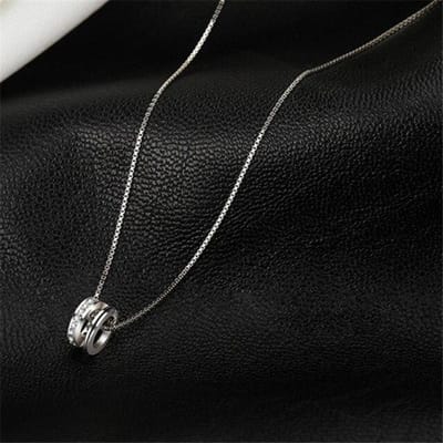 925 Sterling Zilver Sleutelbeenketting Zirkonia Cirkel Bedel Ketting Hanger voor Vrouwen Bruiloft Meisjes Sieraden Accessoires Dz350