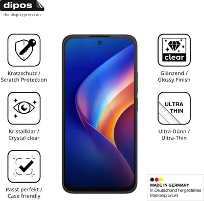 dipos – 4x Beschermfolie geschikt voor TCL K70 5G | Krasbestendige & heldere Screenprotector Ultra-Thin