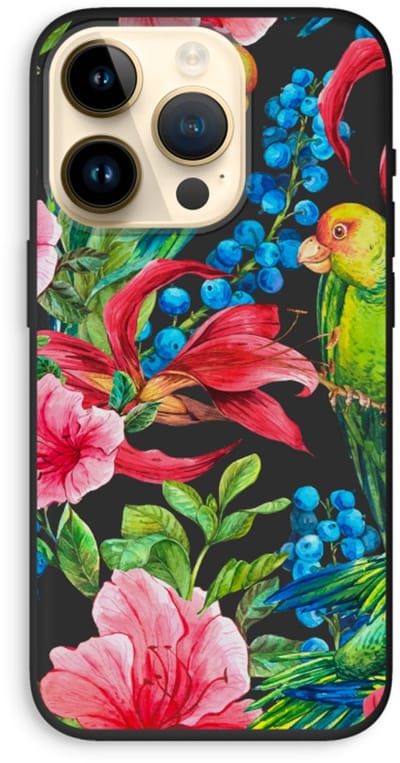 Case Company® - Hoesje geschikt voor iPhone 14 Pro hoesje - Papegaaien - Biologisch Afbreekbaar Telefoonhoesje - Bescherming alle Kanten en Schermrand