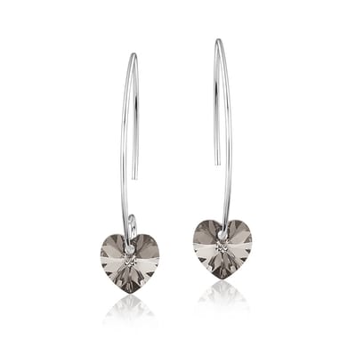 Montebello Oorbellen Liv HZ90 - 925 Zilver Gerhod.- Swarovski Hart - Ø10mm - 35mm