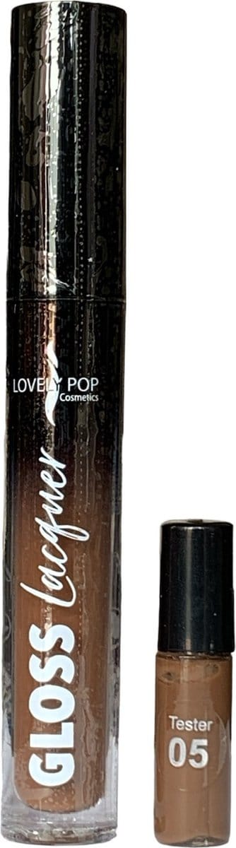 Lovely Pop Cosmetics - Ultra Glans Lipgloss - Tinted Gloss Ultra Shiny - Hydraterend - Bruin - Nummer 05 Closer - 1 Flesje met 3,5 ml.