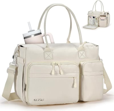 Leren laptoptas voor school en werk, 15.6 inch, schoudertas, weekendtas, handbagage, geschikt voor British Airways en KLM