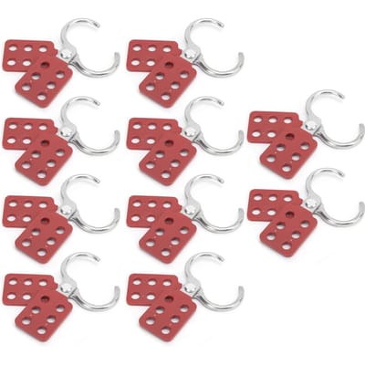10 stuks Lockout Hasp 38mm 1.5in 6 Gaten Aluminium Isolatie voor Brandbare Explosieve Plaatsen white