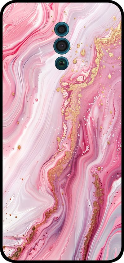 Smartphonica Telefoonhoesje Geschikt voor Oppo Reno met marmer opdruk - TPU backcover case marble design - Roze geschikt voor Oppo Reno