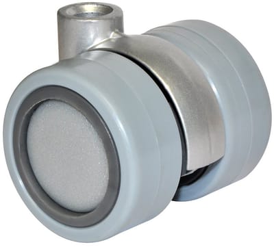 Meubelrol Dubbele Rol - Zwenkwiel Zacht - Meubels Verplaatsen - Krasvrij Zacht Loopvlak - Ø 40 mm 50 kg - Zilver