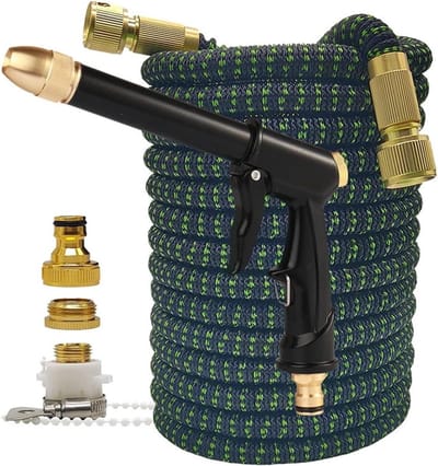 Tuinslang Set - Flexibele Slang - Tuin Bewatering - Zelfuitbreidend - Tot 75 meter - Zwart Blauw
