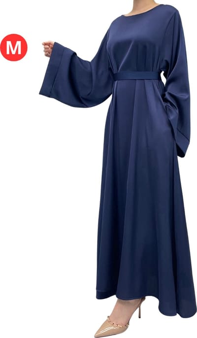 Bovista Islamitische Kleding - Abaya - Gebedskleding Dames - Alhamdulillah - Jilbab - Khimar - Vrouw - Marineblauw - Maat M