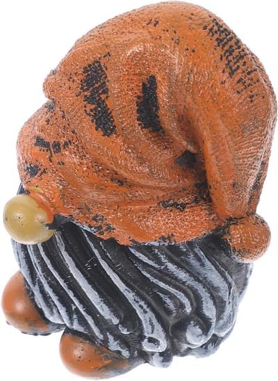 Mini Kabouter Huisje - Elf Tuinbeeld - Tuindecoratie - Creatief Uniek Ontwerp - 56 x 35 cm - Oranje