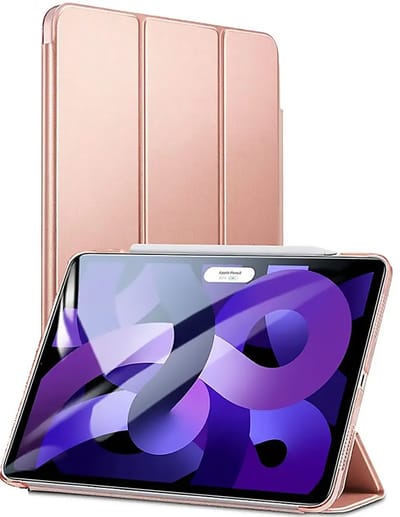 Hoes Geschikt voor Apple iPad Air 10.9 inch 5e/4e (2022/2020) - Rozegoud - Casemania Tri Fold Tablet Case - Beschermhoes Smart Cover