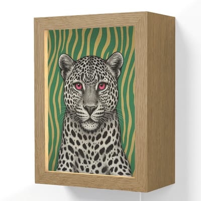 Wandlamp 15x20 cm - Oplaadbaar - Panter - Zebrapatroon - Groen - Wandlampen binnen woonkamer - Slaapkamer lamp met kabel - Decoratieve nachtlamp - Vloerlamp snoer