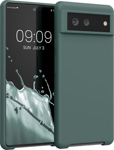kwmobile telefoonhoesje geschikt voor Google Pixel 6 - Hoesje met siliconen coating - Smartphone case in blauwgroen