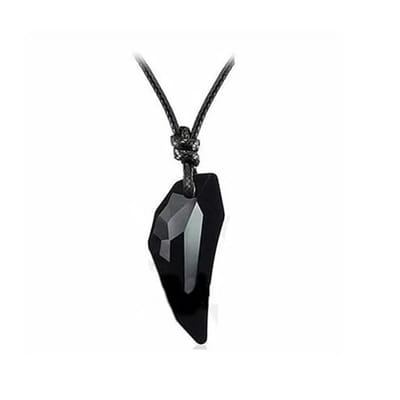 WiseGoods Luxe Heren Koord Ketting Wolf Tand - Sieraden Mannen - Kettingen Man - Cadeau - Beauty Accessoires - Geschenk - Zwart