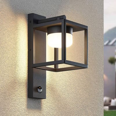 Lucande - Wandlampen buiten - 1licht - Aluminium, kunststof - H: 33 cm - GX53 - donkergrijs (RAL 840-M)
