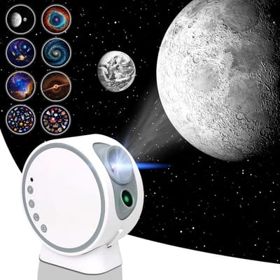 Sterrenhemel Projector, Planetarium Projectorlamp Sterrenhemel voor Slaapkamer Kinderen Volwassenen Plafond, 8 HD-filmschijven en Nachtlichtprojector met Verstelbare Focuslens