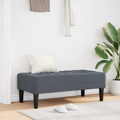 vidaXL - Bank - met - kussen - Donkergrijs - 113 - x - 57 - x - 39 - cm - Fluweel