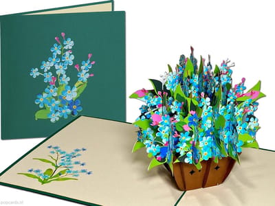 Popcards popupkaarten – Verjaardagskaart Boeket Bloemen Vergeet-mij-nietjes Liefde Valentijn Vriendschap Felicitatie Beterschap pop-up kaart 3D wenskaart