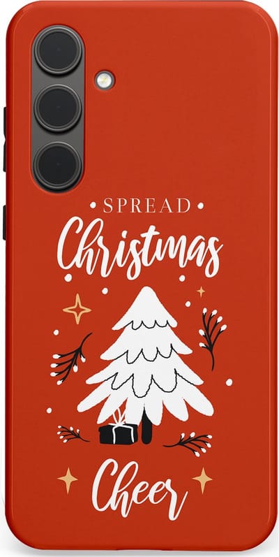 Casetastic hoesje geschikt voor Samsung Galaxy S24 Plus - Dubbellaagse bescherming - Verspreid het Kerstfeest - Fashion Case - Terracotta