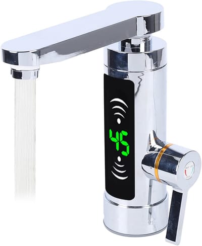 Elektrische Keukenkraan - Directe Verwarmer - Snel Warm Water - LED Temperatuurweergave - 3300 Watt - Zilver