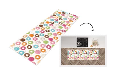 Keukenloper - Loper keuken - Patronen - Donut - Pastel - 150x50 cm - Keukenloper vinyl