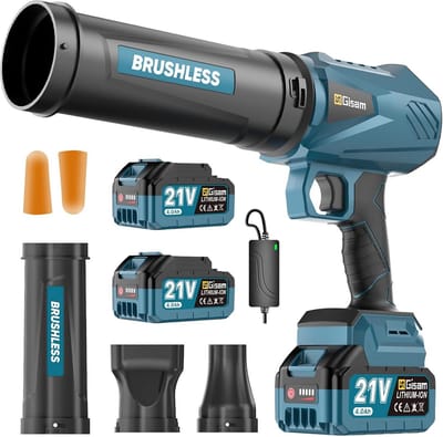 Draadloze Bladblazer met 2x 4.0 Ah Accu's en Oplader - Krachtige Tuinstofzuiger 1390 km/u