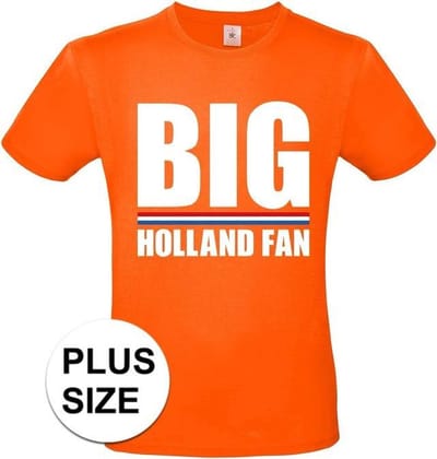 Oranje Big Holland fan grote maten shirt heren - Oranje Koningsdag/ Holland supporter kleding XXXL