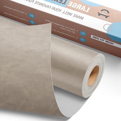 Herstelset voor Nepleer, 40 x 80 cm - Zelfklevende Reparatiepatches voor Autostoelen, Meubels en Tassen in Neutraal Grijs