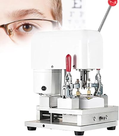 Bril Lens Boormachine - Lens Ponsmachine - Optische Verwerking - Driegats Stabiliteit - 4 kg - Zilver